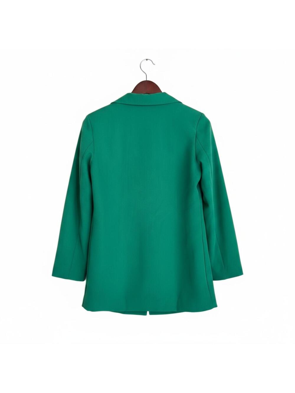 Blind Date Womens Kelly Green Single Button Blazer Jacket Size Medium 38 - Picture 2 of 3